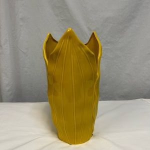 Three Hands Corp. Mustard led Yellow Vase 11.5”